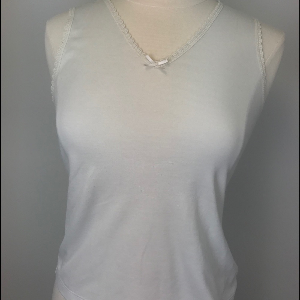 White Dainty Cuddl Duds Tank Top